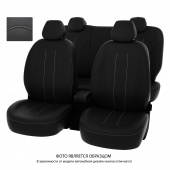 Чехлы Chevrolet Lacetti 2004-2013/Ravon Gentra 2015-> черный/отстрочка белая, экокожа *Оригинал*