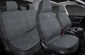 Накидки 5D PSV Len Sport (Серый/Отстрочка Белая), комплект на весь салон, лен 