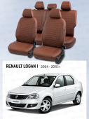 Чехлы Renault Logan I 2004-2015 г. - Коричневый (Loto) "Статус"