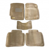 Коврики Kia Cerato I/ Spectra 2003-2008 г. - 3D бежевый "Tufted"