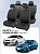 Чехлы Hyundai Solaris I/Kia Rio III 2010-2017 г. - Седан, черный/отстрочка черная (Тройка) "Статус"