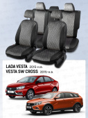 Чехлы Lada Vesta / Vesta SW Cross 2015-> велюр серый (терморомб Kub) "Статус"