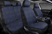 Накидки 5D PSV Len ECO Next (Черный/Отстрочка синяя), комплект на весь салон, лен, ромб Тройка