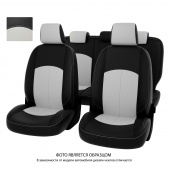 Чехлы VW Golf VII 2012-2020 г. - (Comfortline) черно-белая экокожа "Оригинал"
