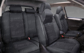 Накидки 5D PSV Aspect 2 FRONT  (Черный/Кант черный), на передние сиденья, экокожа + текстиль с массажным эффектом