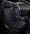 Накидки 5D L001EN70 2 FRONT (Черный/Отстрочка Синняя), на передние сиденья, лен
