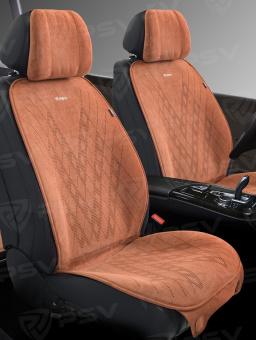 Накидки PSV Atom 2 FRONT (Коричневый), на передние сиденья, алькантара