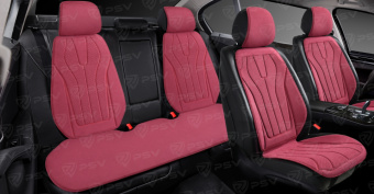 Накидки A001PL237 (Бордовый), комплект на весь салон, алькантара