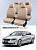 Чехлы Skoda Octavia А7 2013-2020 г. - (Active/Ambition) без заднего подлокотника, Бежевый (Loto) "Статус"