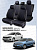 Чехлы Skoda Rapid 2012-> / VW Polo VI 2020-> черный/отстрочка синяя (Loto) "Статус"