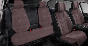 Накидки A003PL237 (Темно-Коричневый), комплект на весь салон, алькантара
