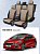 Чехлы Kia Ceed II 2012-2018 г. - черно-бежевый (Loto) "Статус"