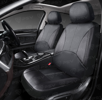 Чехлы PSV Imperial Next 2 FRONT  (Черный/отстрочка серая), экокожа