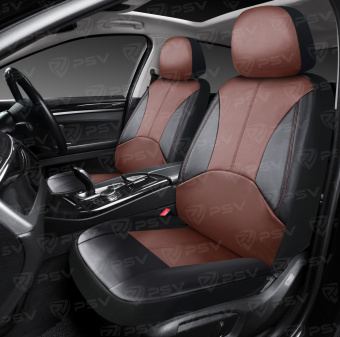 Чехлы PSV Imperial Next 2 FRONT  (Черный-Коричневый), экокожа