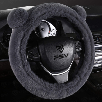 Оплетка на руль искусственный мех PSV MISHKA Extra (Серый) M