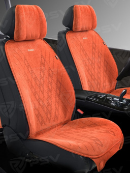 Накидки PSV Atom 2 FRONT (Оранжевый), на передние сиденья, алькантара