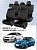 Чехлы Hyundai Solaris I/Kia Rio III 2010-2017 г. - Седан, велюр черный (терморомб Romb) "Статус"