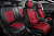 Накидки 5D PSV Galant Velvet Skin (Черно-Красный/Отстрочка Белая), комплект на весь салон, вельвет + мокрая кожа 