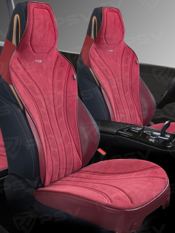 Накидки PSV Uragan 2 FRONT (Бордовый), на передние сиденья, алькантара