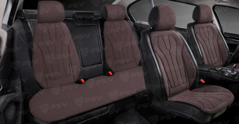 Накидки A001PL237 (Темно-Коричневый), комплект на весь салон, алькантара