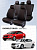 Чехлы Chevrolet Cruze I 2009-2015 г. - 5 подголовников, черный/отстрочка красная (Loto) "Статус"