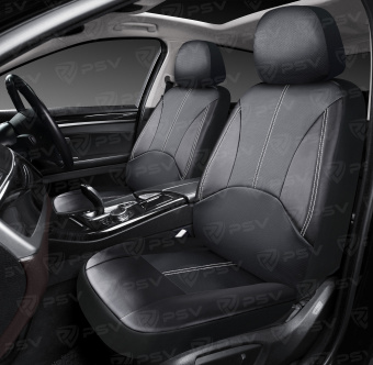 Чехлы PSV Imperial Next 2 FRONT  (Черный/отстрочка белая), экокожа