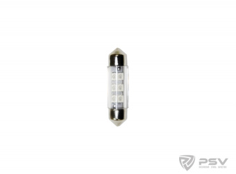 Светодиод 12V T11x36\38 6SMD синий (3.5x2.8) (1 шт.) 12T11x36\38-B\6SMD (салон, ном. знак) "Маяк"