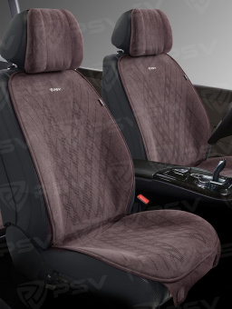 Накидки PSV Atom 2 FRONT (Темно-Коричневый), на передние сиденья, алькантара